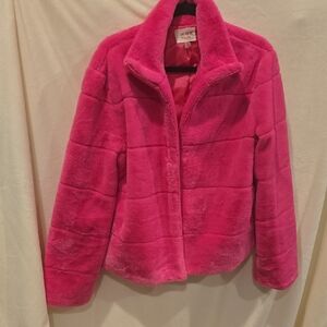 Fantastic Fawn Vibrant Pink Teddy Jacket